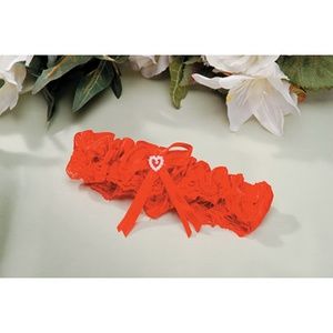 Victoria Lynn Garter RED Satin & Lace Trim HEART